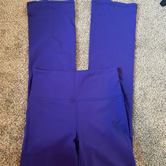 Athleta purple high waist boot/flare front slit yoga pants/leggings Small/ TALL - Picture 9 of 9